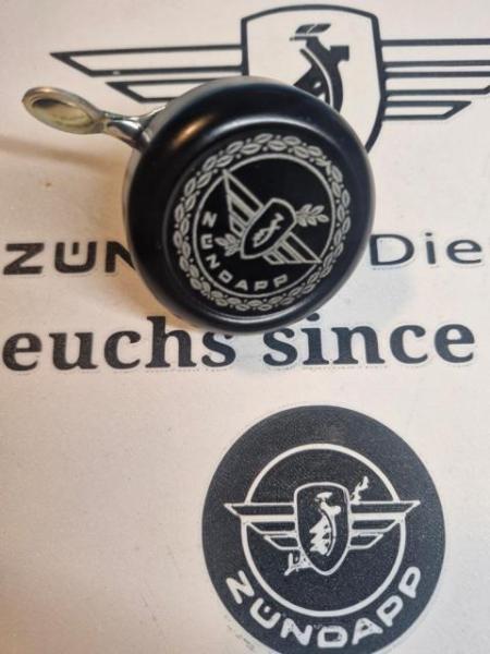 Zündapp Glocke Klingel 400-17.610 schwarz gepulvert mit Tankemblem Gravur !